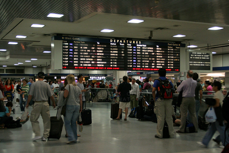 How do you find departure and arrival times for Greyhound buses in NYC?